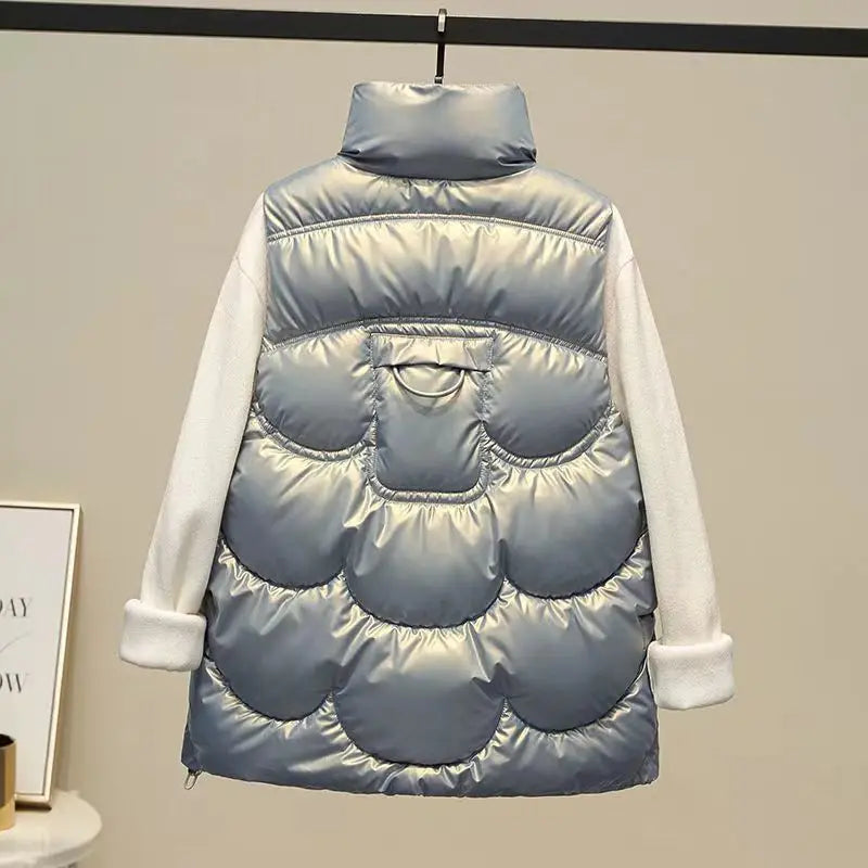 Lång Vinterjacka Dam med Huva i Vindresistent Polyester 5
