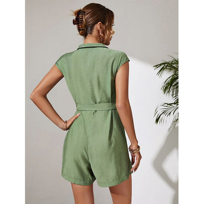 Dam Jumpsuit Med Bälte Polyester Grön-3