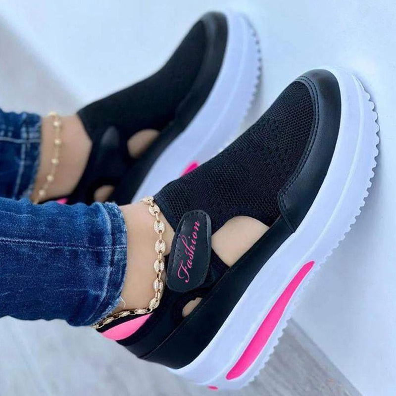 Kvinnors Sneakers Modern Design Syntetmaterial-4