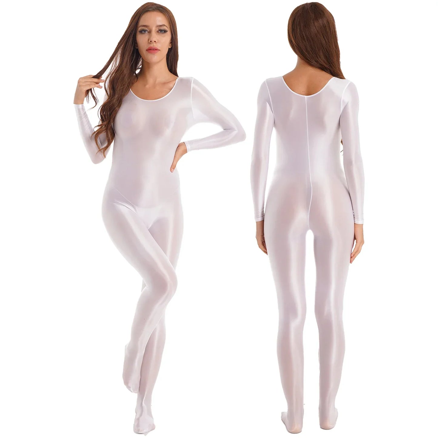Variant image for Dam Jumpsuit Monokrom Långärmad Lycra Nylon Spandex-11