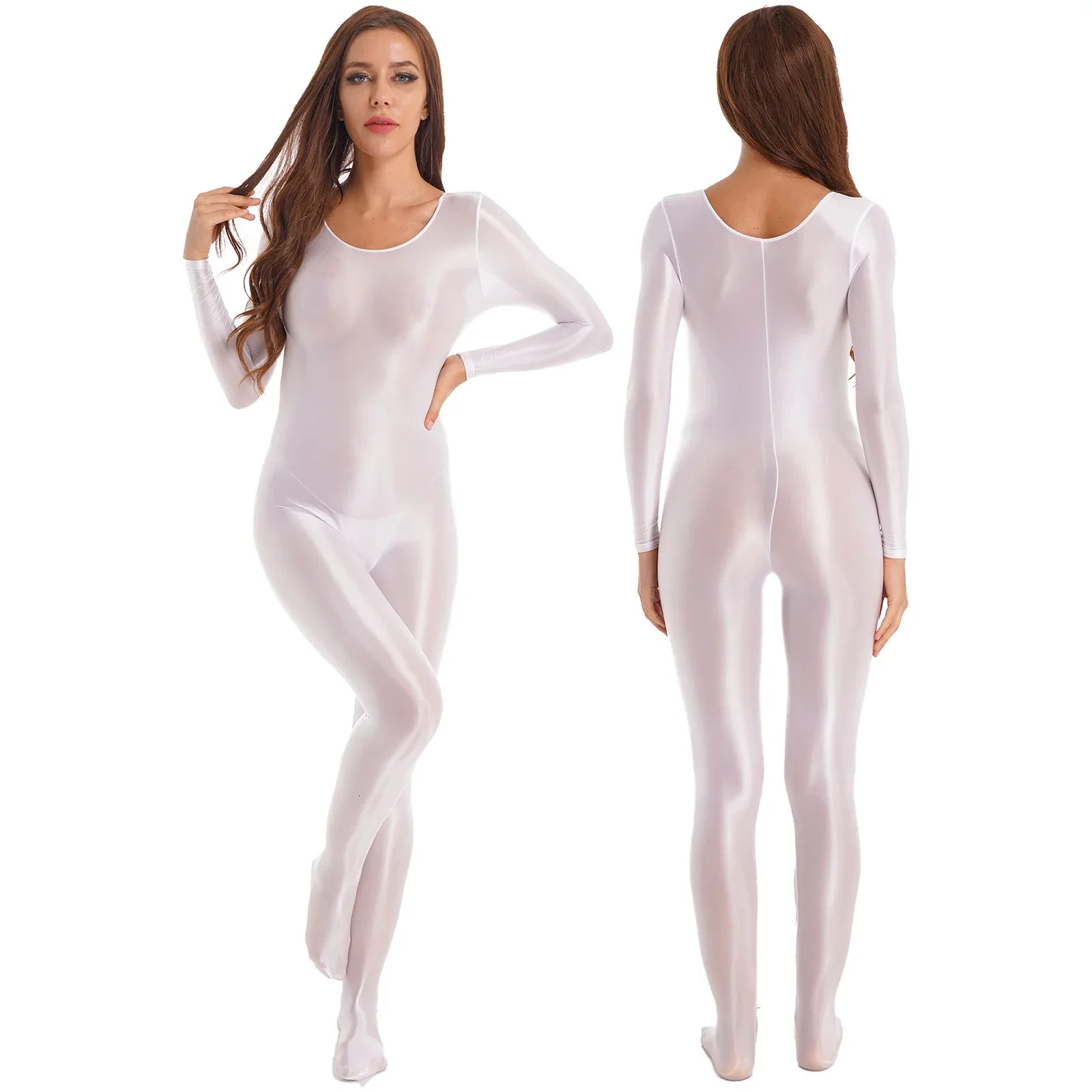 Variant image for Dam Jumpsuit Monokrom Långärmad Lycra Nylon Spandex-11