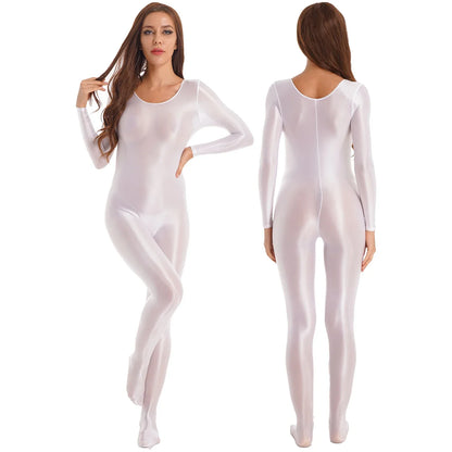 Variant image for Dam Jumpsuit Monokrom Långärmad Lycra Nylon Spandex-11