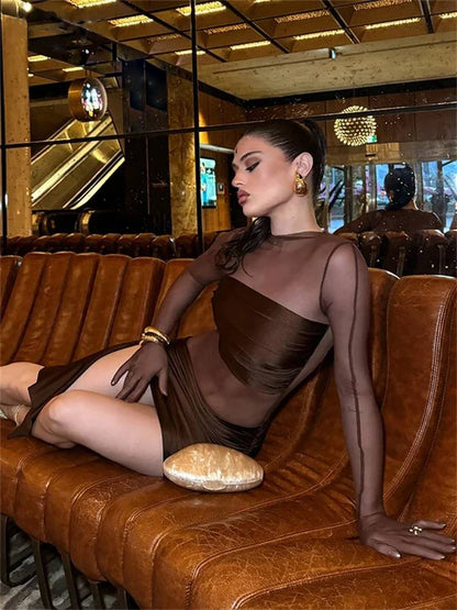 Dam Mini Klänning Monokrom Polyester - Fina Dam Klänningar för Vardags- och Festbruk-2