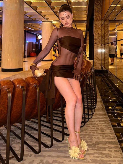 Variant image for Dam Mini Klänning Monokrom Polyester - Fina Dam Klänningar för Vardags- och Festbruk-1