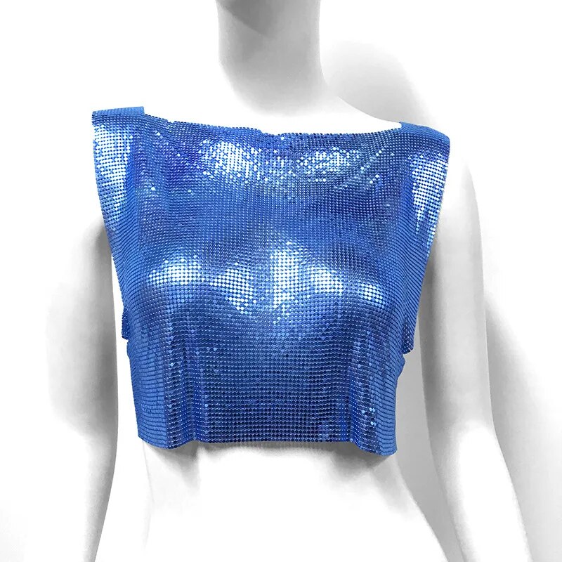 Variant image for Dam Crop Top Monokrom Polyester Paljettdekoration-25