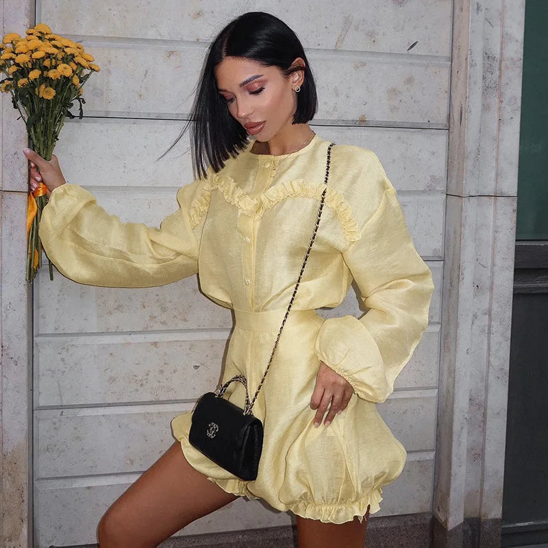 Dam Shorts Lätt Stretch Polyester Löst Snitt-2