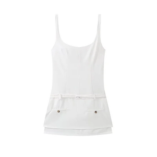 Kort Klänning Dam Elegant Polyester För Sommarfest-1