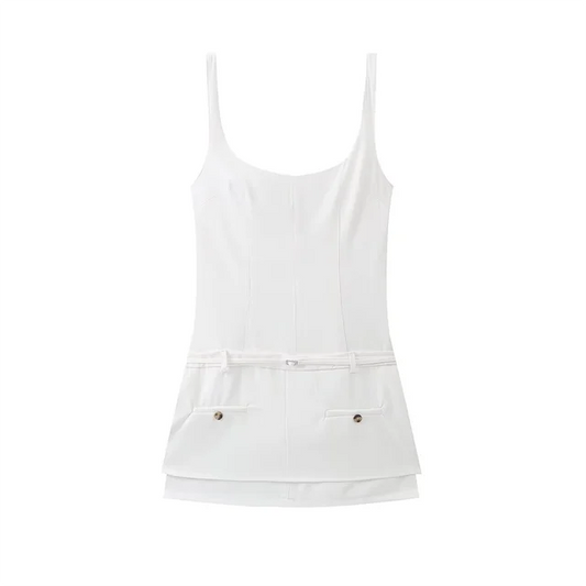 Kort Klänning Dam Elegant Polyester För Sommarfest-1