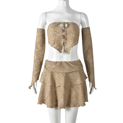 Variant image for Damklänning A-linje med Långa Ärmar i Bomull och Polyester-3