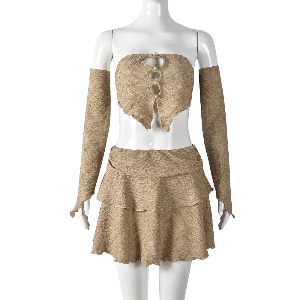 Variant image for Damklänning A-linje med Långa Ärmar i Bomull och Polyester-1