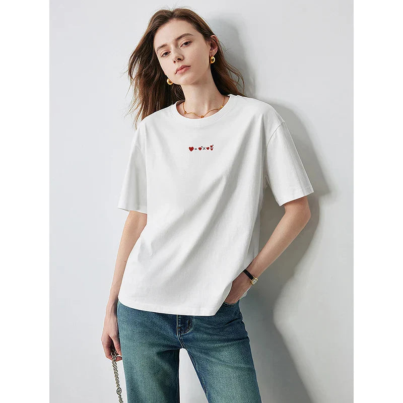 Variant image for Dam T-shirt Broderi Av Mjuk Bomull-5