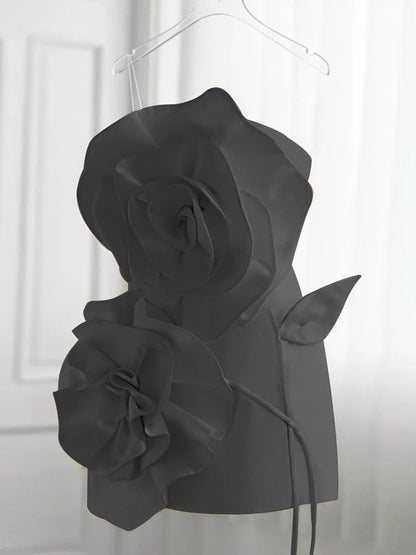 Damklänning Mini Blommönster Ärmlös Bomull Polyester 9