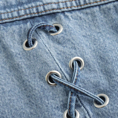 Damjacka Denim Modern Design med Stora Fickor-4