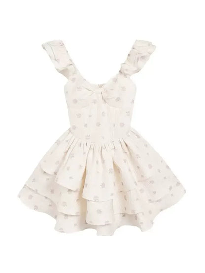 Fina Dam Klänningar A-Linje Blommönster Polyester Mini Klänning-2