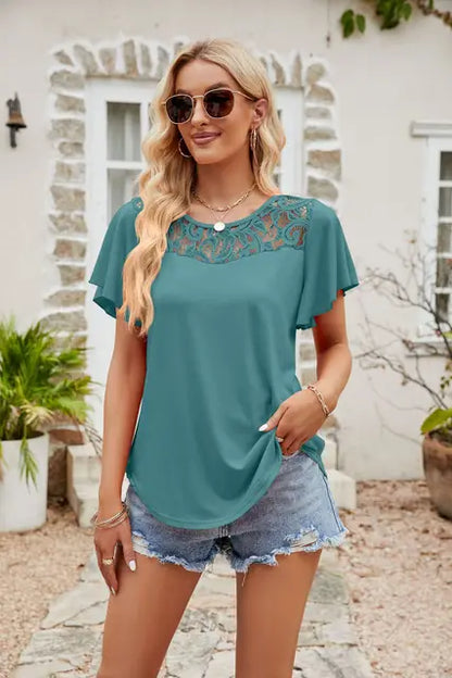 Dam Kort Klänning Luftig Bomull för Sommar-6