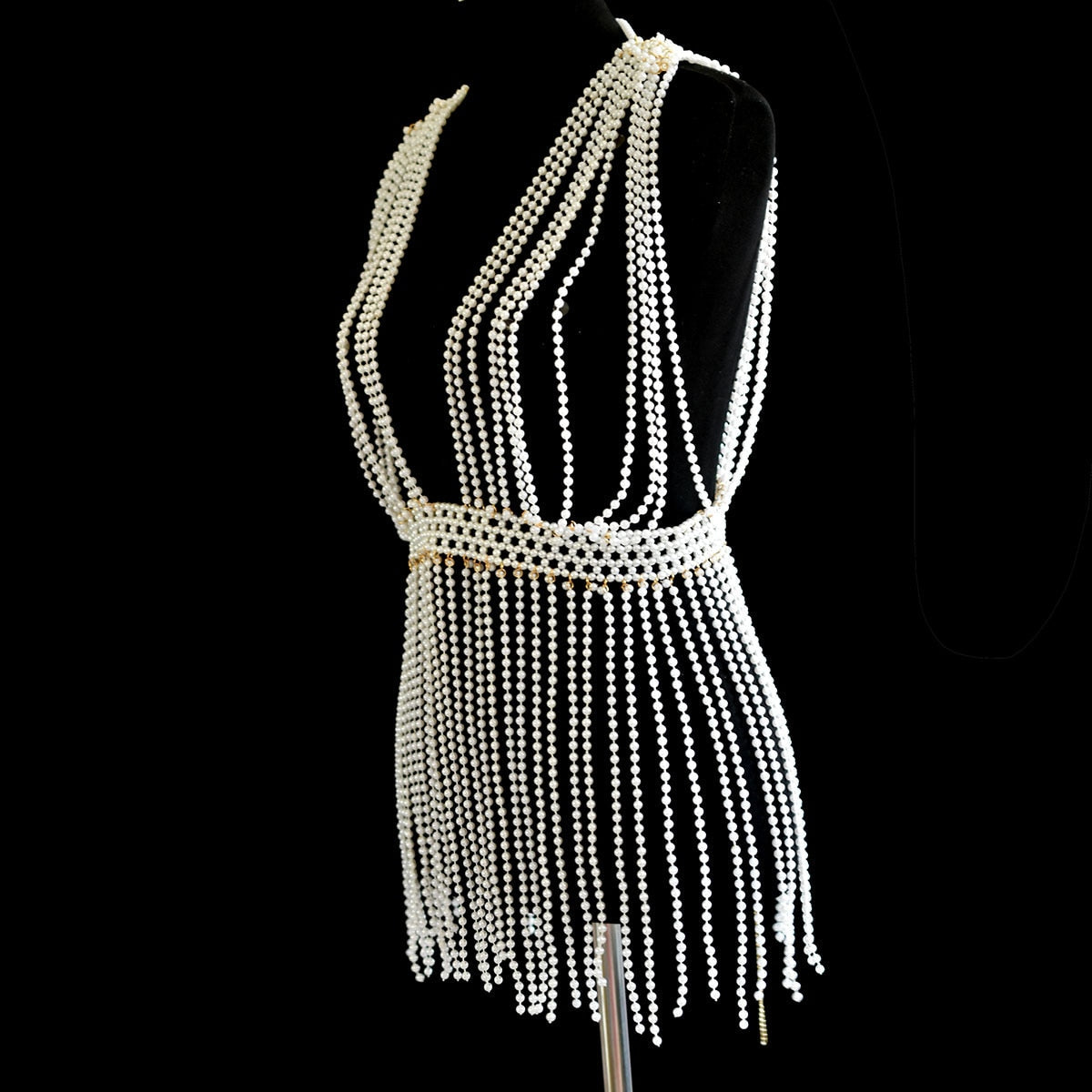 Kvinnors Halsband i Konstpärlor Elegant Kroppsmycke-4