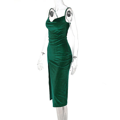 Maxiklänning Dam Elastisk Polyester Spandex Tät Passform 5