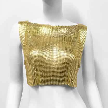 Variant image for Dam Crop Top Monokrom Polyester Paljettdekoration-1