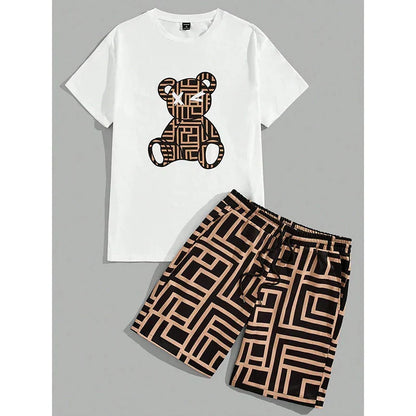 Tvådelat Set Dam Tecknat Tryck Polyester Normal Passform-1