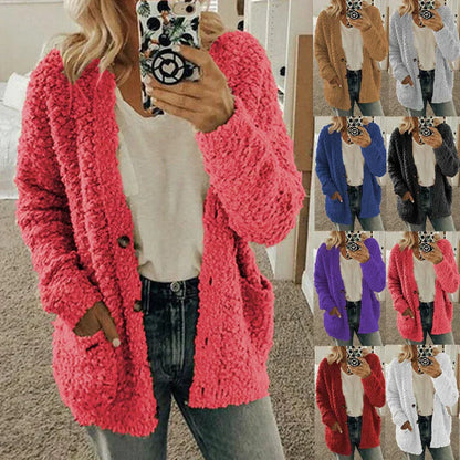Mysig Damjacka i Mjuk Polyesterblandning – Avslappnad Design för Kalla Dagar, Storlekar S-XL 2