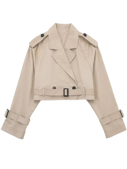 Kvinnor Trenchjacka Vintage Långärmad Polyester-6