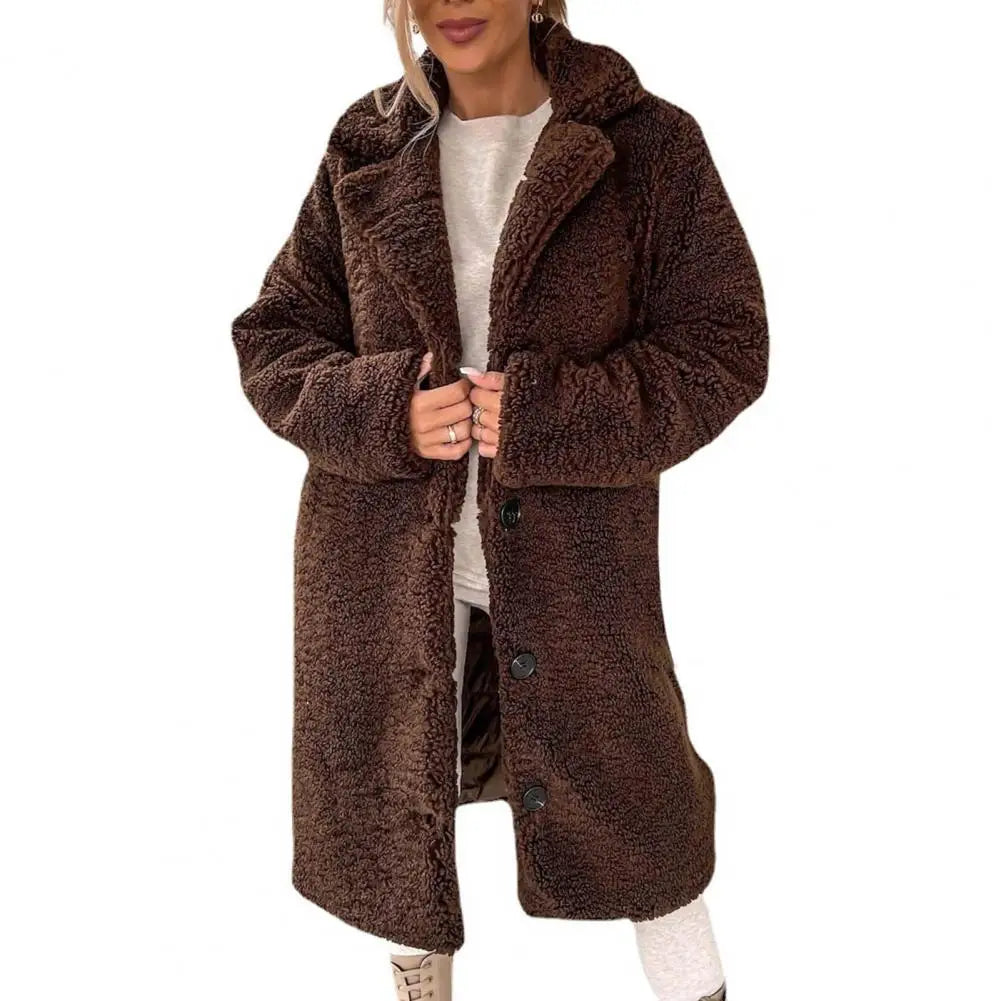 Elegant Plysch Damjacka med Värmande Design för Kalla Dagar – Mångsidig Jacka för Dam 5
