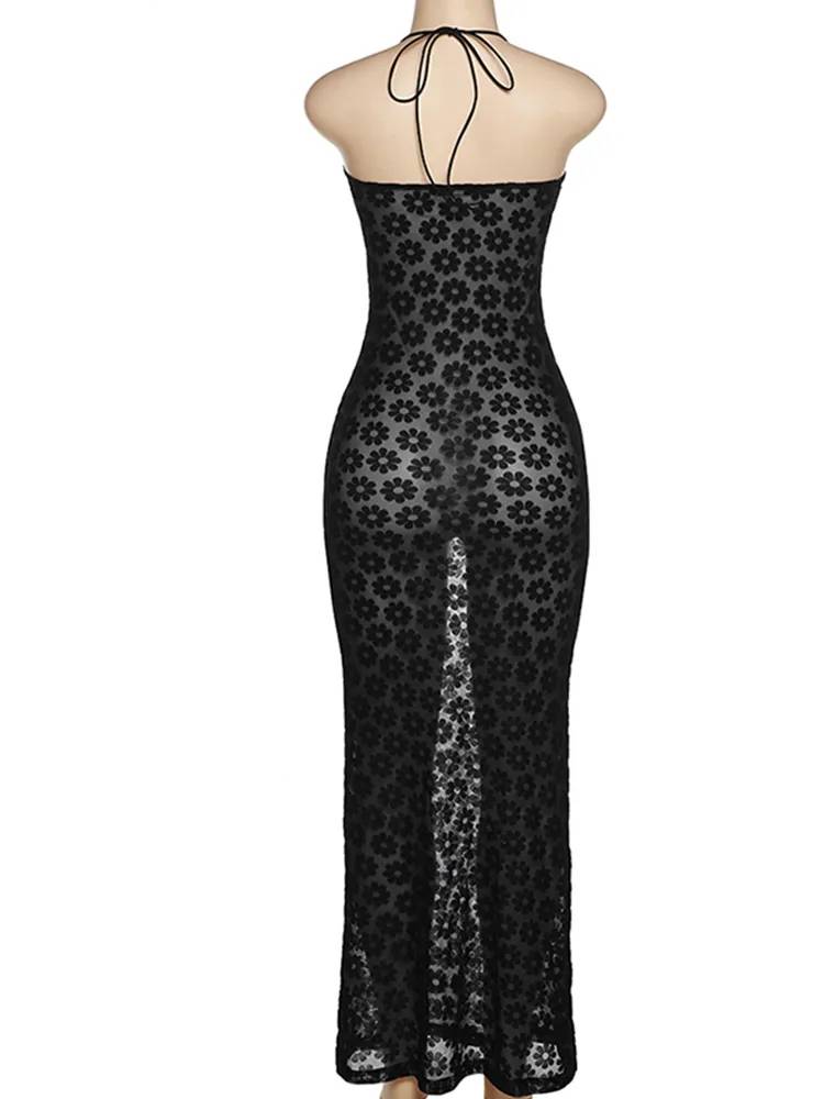 Maxiklänning Dam Elegant Spandex Polyester Lång Ärmed-6