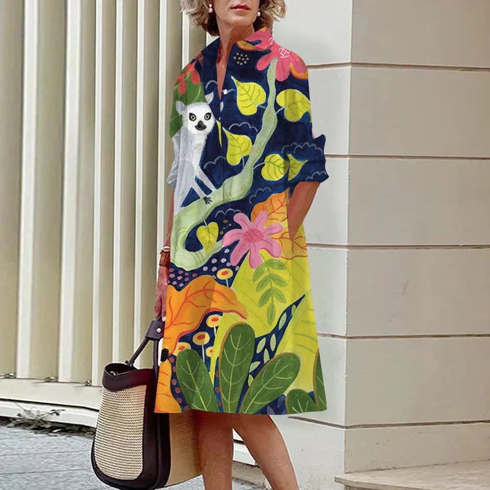 Variant image for Kvinnors Lätt Klänning Praktisk Bomull-33