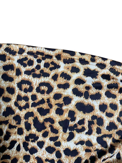 Dam Topp Leopardtryck Långa Ärmar Elastan Polyester-4