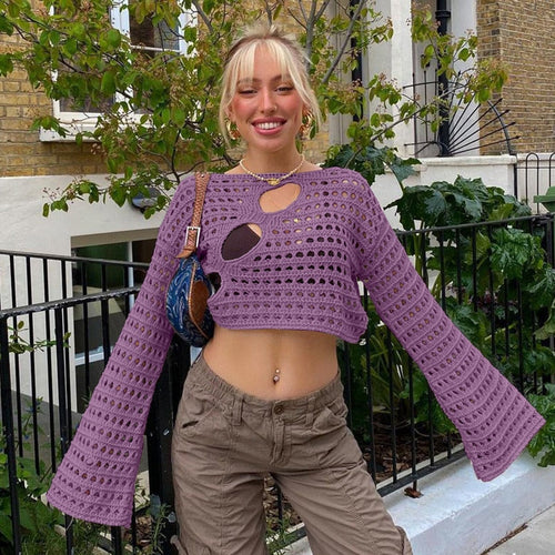 Dam Topp Långärmad Lätt Polyester Löst Sittande-1