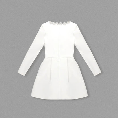 Kvinnors Mini Klänning Patchwork Design Bomull Polyester-6