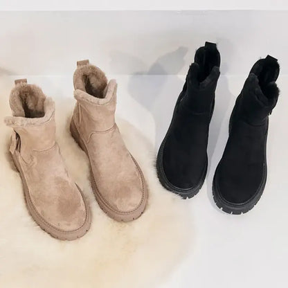 Fodrade Vinterstövlar Dam Bekväm Syntet och Textil-3