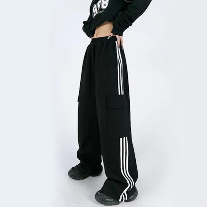 Variant image for Dam Byxor Med Resår I Midjan Randiga Polyester Snygga Långa-3