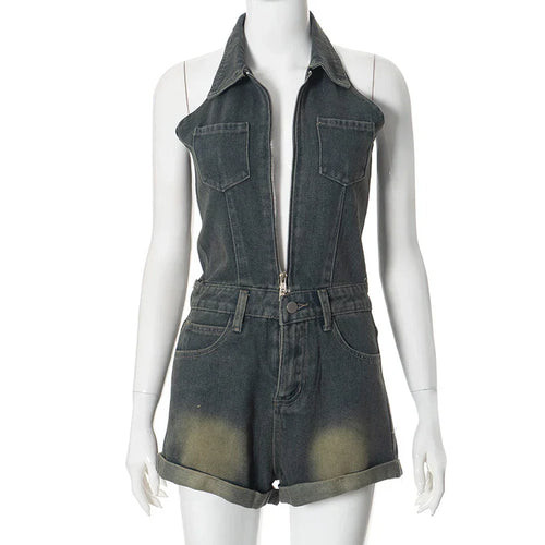 Dam Overall Batikdesign Denimblandning-1