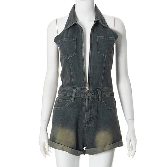 Dam Overall Batikdesign Denimblandning-1