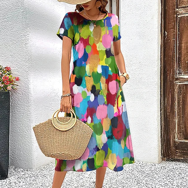 Variant image for Kvinna Lätt Klänning Originaldesign Högkvalitativt Tyg-1