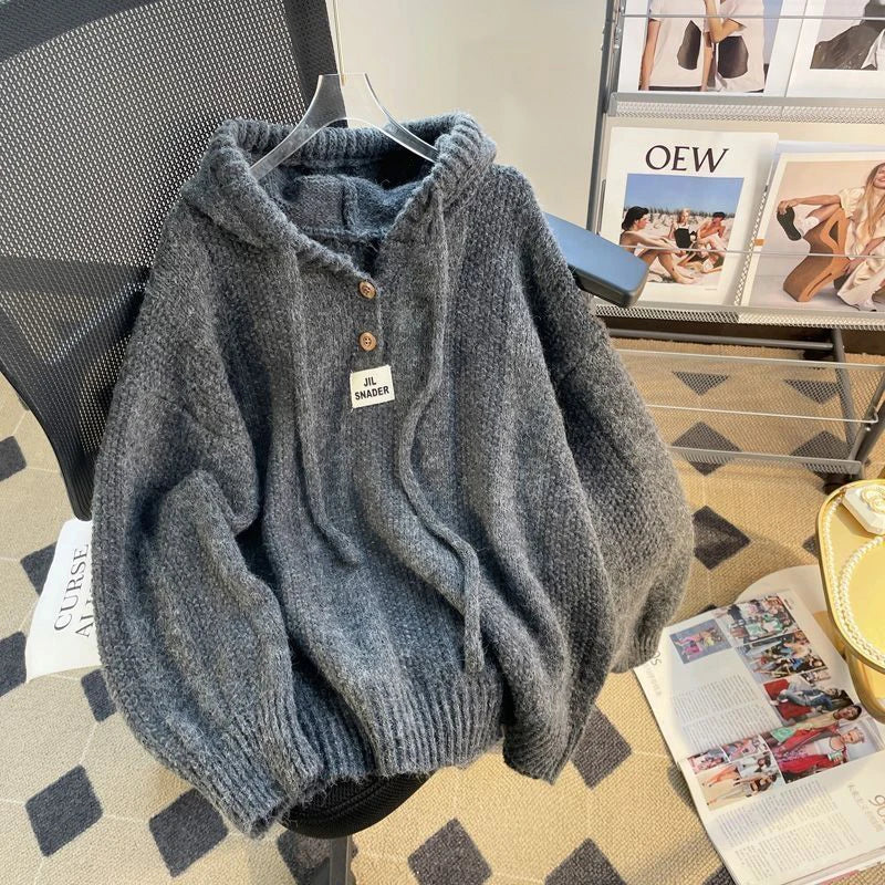 Kvinnors Hoodie med Knappstängning Mjuk Fleece-5