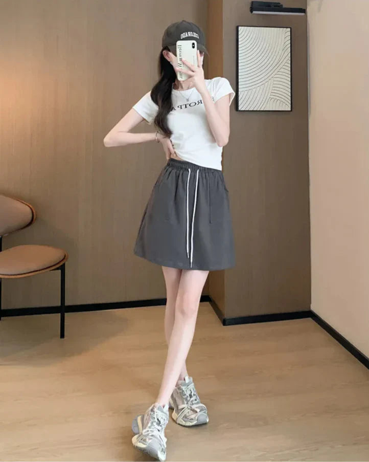 Kvinna Mini Kjol Gravitation Design Polyester-5