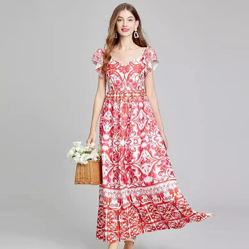 Variant image for Dam Maxiklänning A-linje V-ringning Bomullsblandning-4