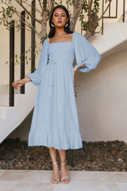 Dam Sommarklänning Bohemisk Lätt Material för Midsommar och Fest-4