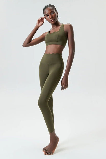Dam Leggings Set Sportig Ärmlös Nylon Spandex-6