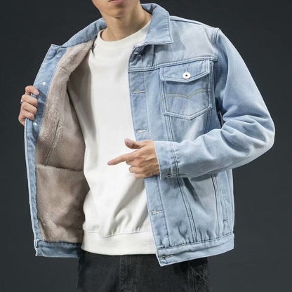 Herrjacka Denim Klassisk Stil Högkvalitativ Material 2