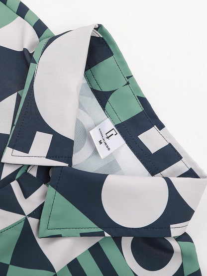 Tvådelat Set Dam Geometrisk Tryck Polyester Normal Passform-3