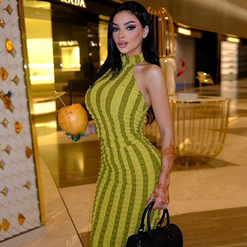 Kvinnors Klänning Hög Krage Lång Ärmar Hållbart Material-4