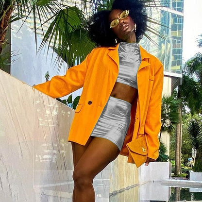 Dam Rock Set Syntetiskt Läder Lång Figurativ Passform-5