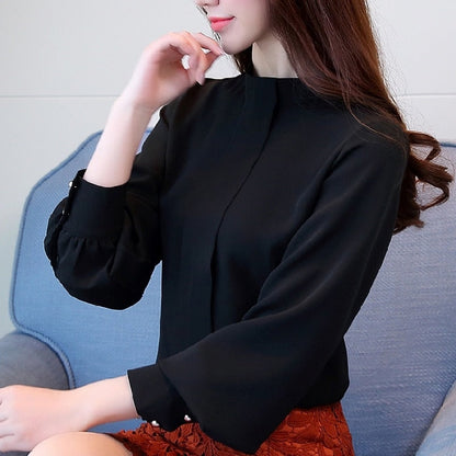 Variant image for Vit Dam Blus Chiffon Elegant Normal Passform-3