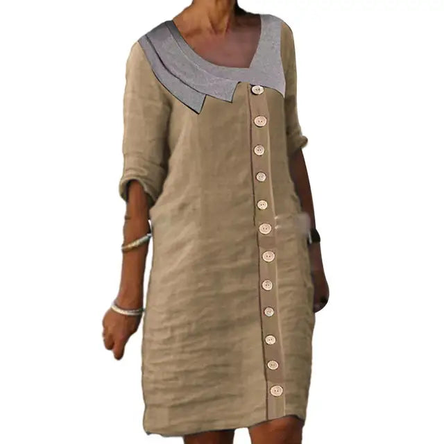 Variant image for Kvinnor Klänning Lätt Bomull Avkopplande-1