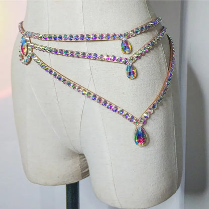 Variant image for Dam Höftkedja Metall Glänsande Strass-3