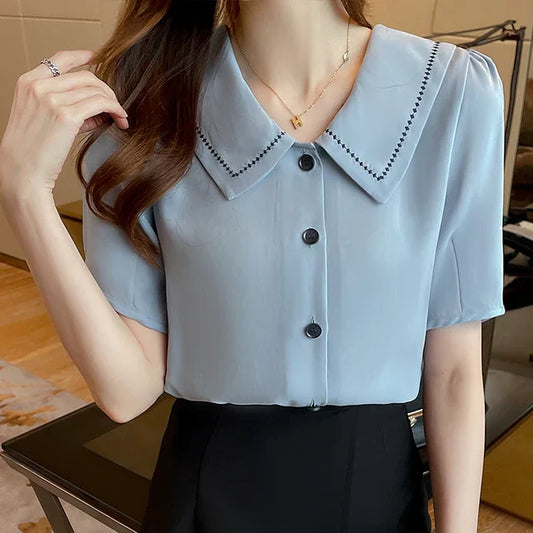 Kvinnors Blusklänning Modern Elegant Polyester-1
