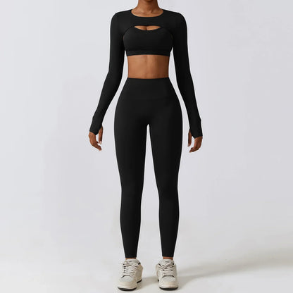 Dam Leggings Set Sportig Nylon Spandex-6